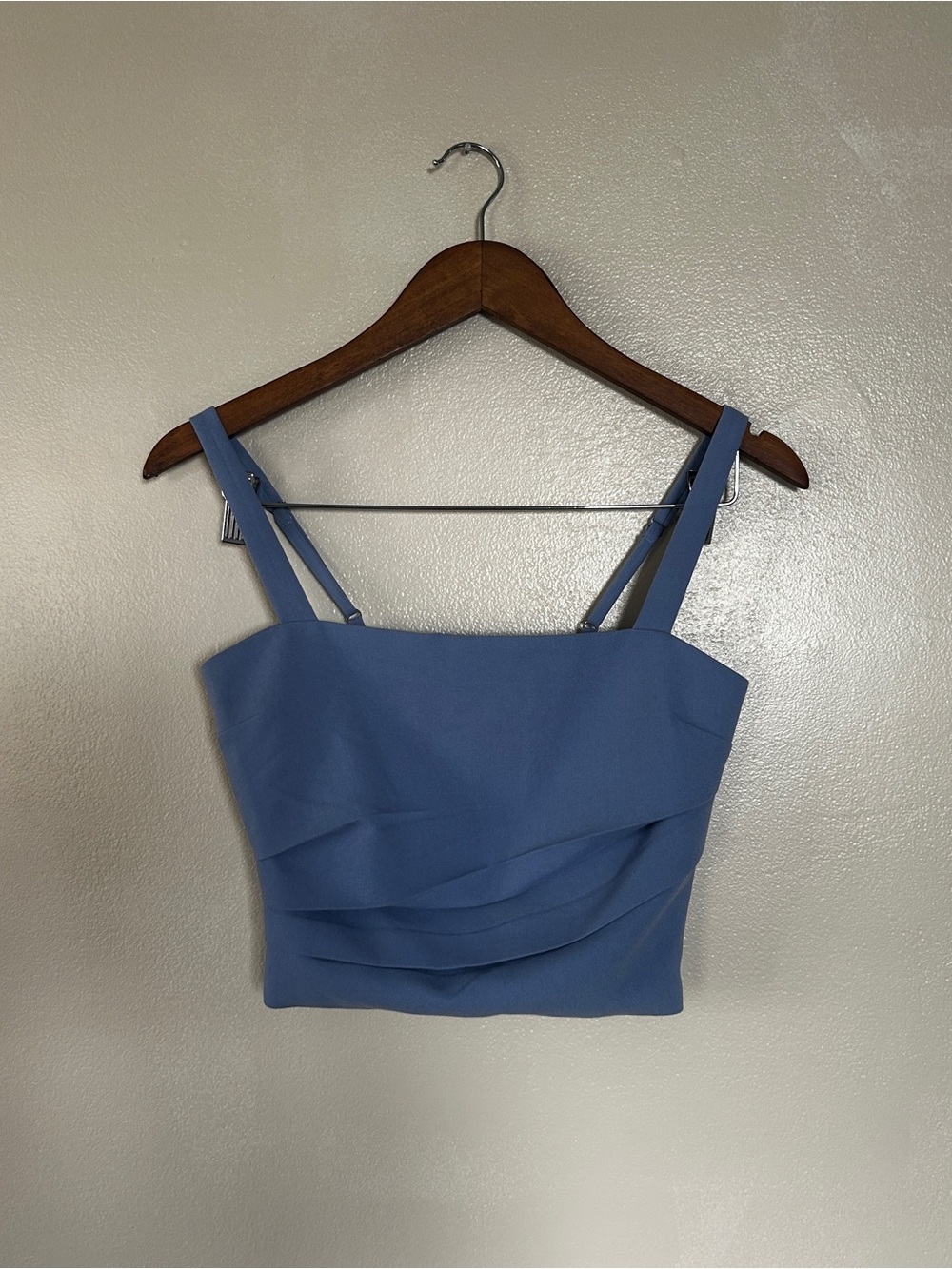 Abercrombie & Fitch Blue Corset Crop Top XS Smocked Back Bustier Cami
